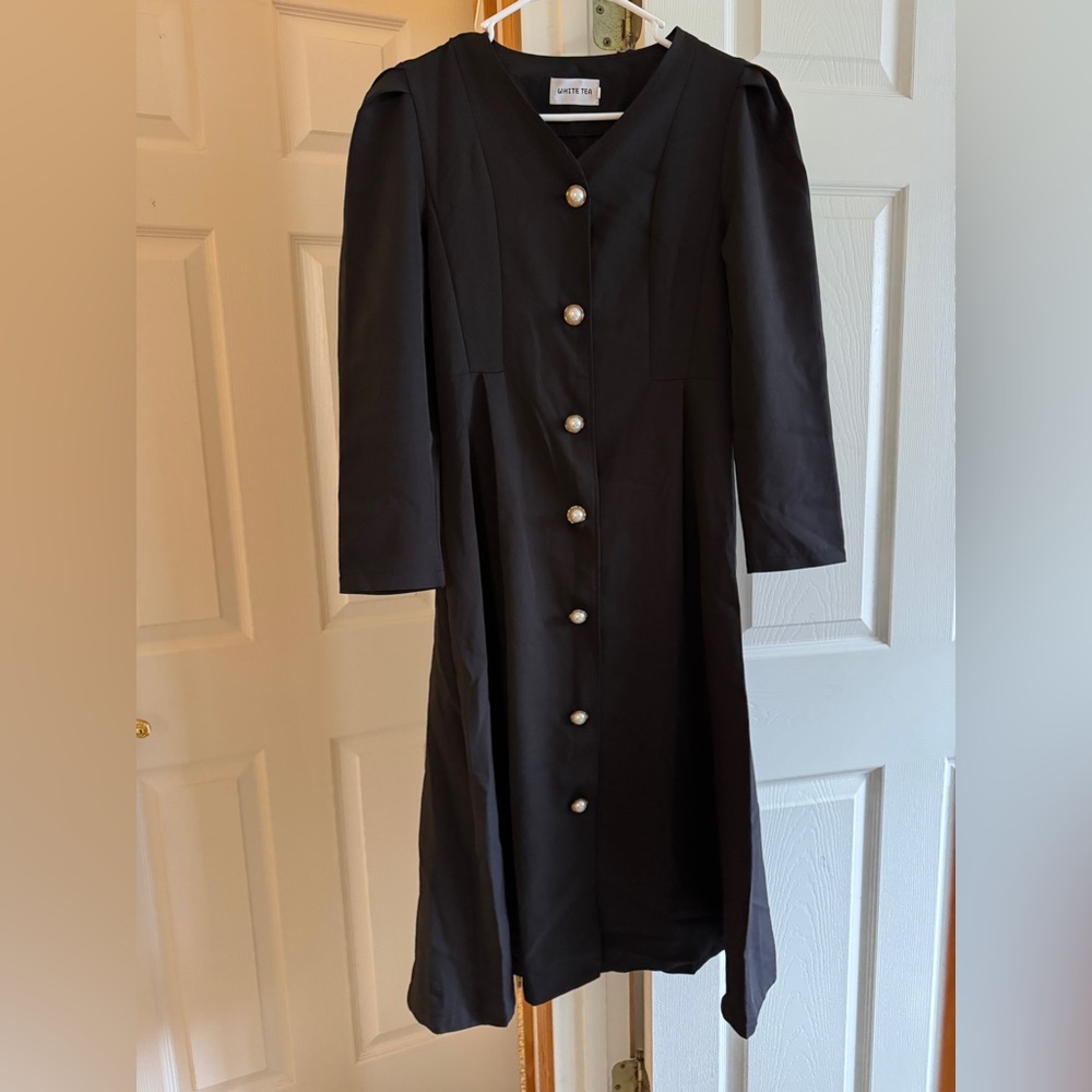 Elegant Black Button-Down Dress